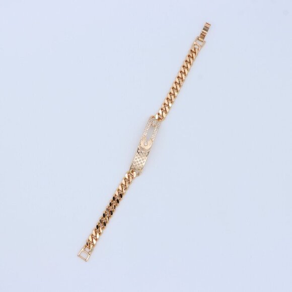 Rose Gold Bracelet with Diamond Sunray and Cutout Detailing, XPBL0707 - Picture 2 of 12